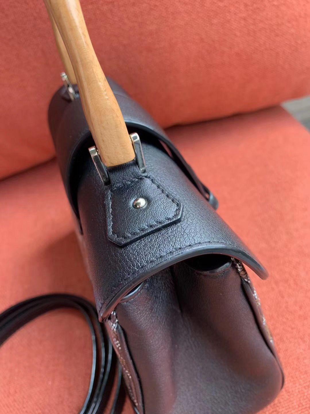 ゴヤール  サイゴン ミニ ハンドバッグ 2WAY ショルダー 黒 レア ヘリンボーン レディース GOYARD SAIGON MINI G2020676