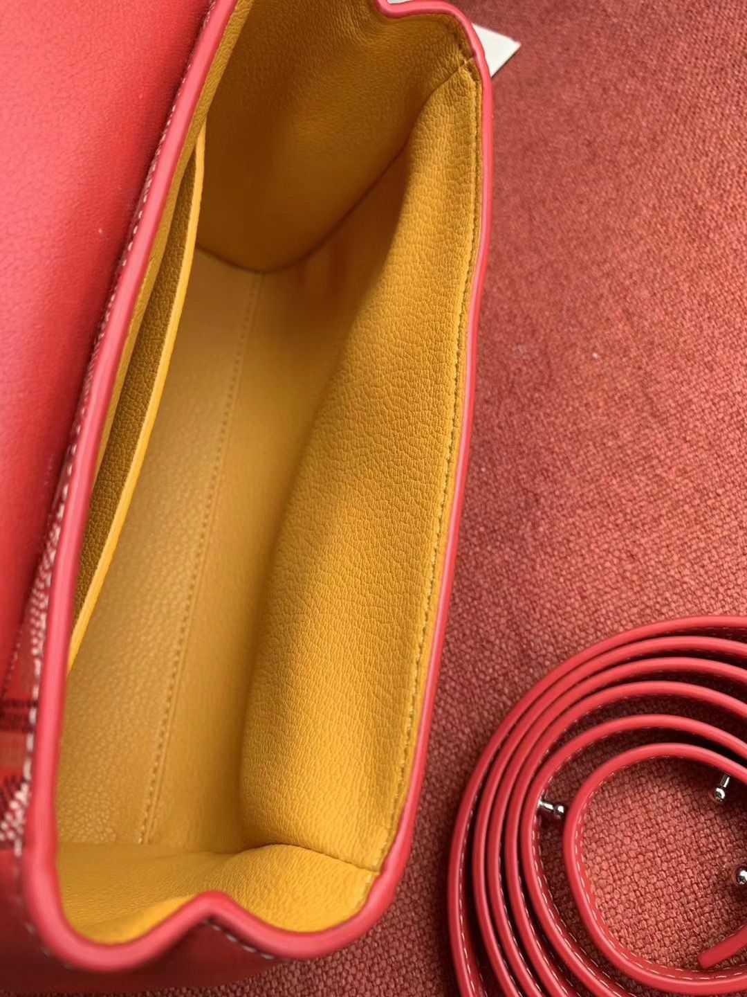 ゴヤール  サイゴン ミニ ハンドバッグ 2WAY ショルダー 赤 レア ヘリンボーン レディース GOYARD SAIGON MINI G2020678