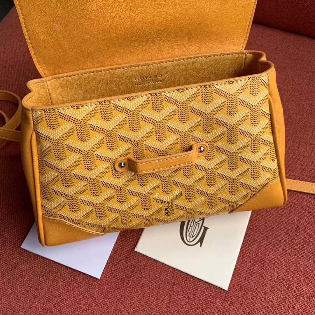 ゴヤール  サイゴン ミニ ハンドバッグ 2WAY ショルダー 黄 レア ヘリンボーン レディース GOYARD SAIGON MINI G2020679