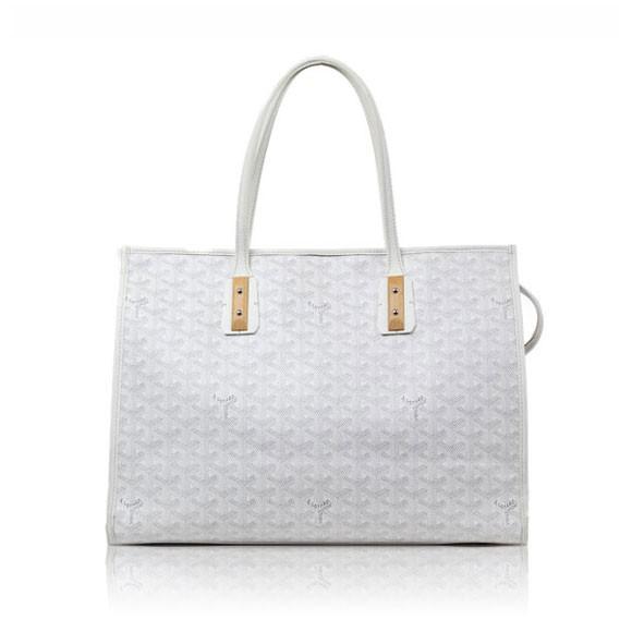 ゴヤール goyard ゴマルキーズ　トートバッグ　PVC×カーフ　白　ショルダーバッグ　ハンドバッグ G2020687