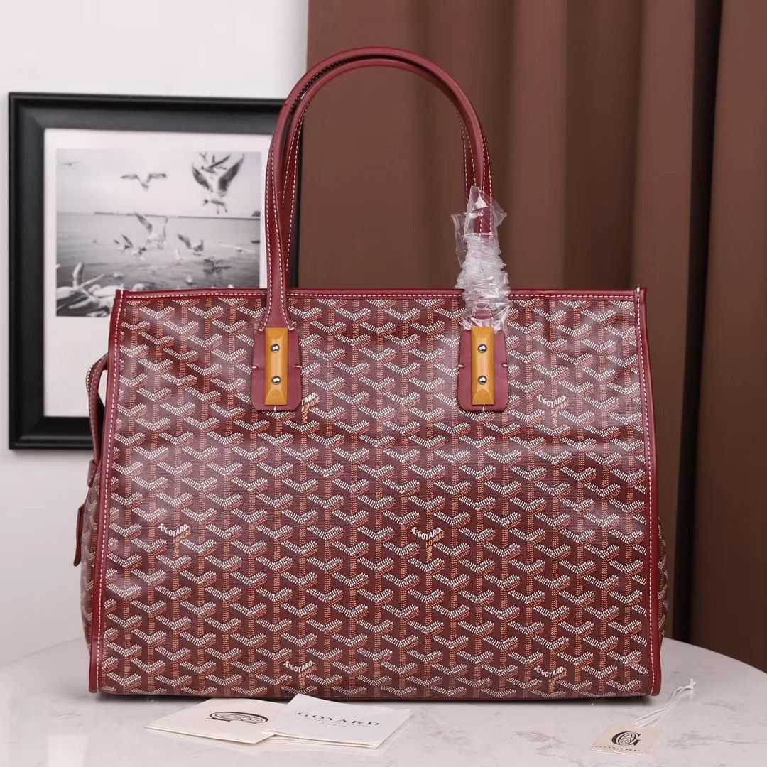 ゴヤール  goyard ゴマルキーズ　トートバッグ　PVC×カーフ　ルージュレッド　ショルダーバッグ　ハンドバッグ G2020688