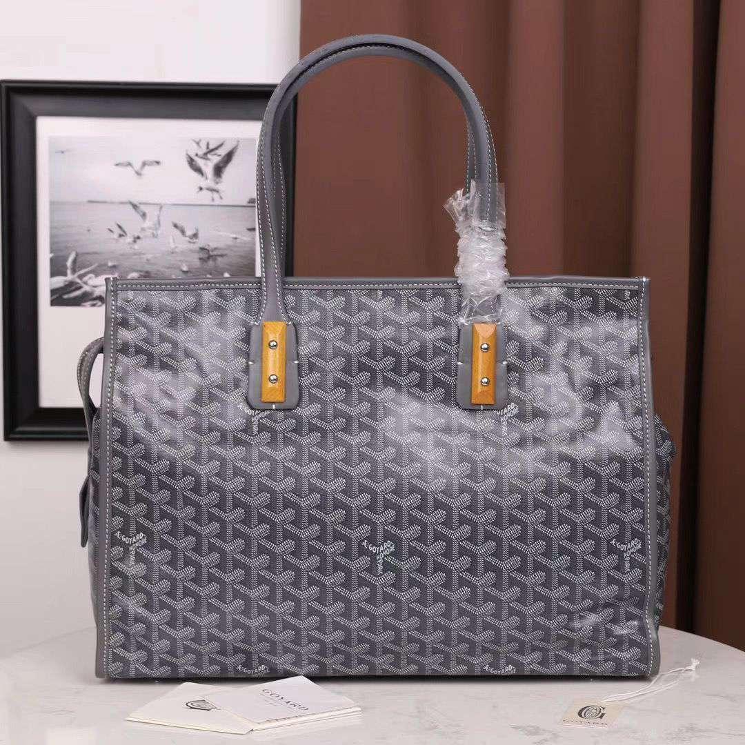 ゴヤール goyard ゴマルキーズ　トートバッグ　PVC×カーフ グレー ショルダーバッグ　ハンドバッグ G2020691