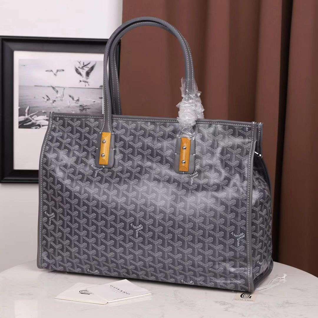 ゴヤール goyard ゴマルキーズ　トートバッグ　PVC×カーフ グレー ショルダーバッグ　ハンドバッグ G2020691