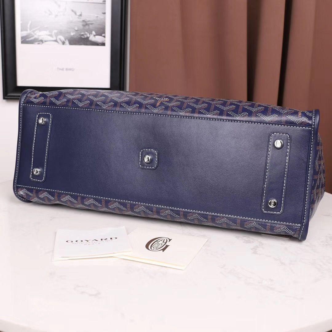 ゴヤール goyard ゴマルキーズ　トートバッグ　PVC×カーフ マリンブルー ショルダーバッグ　ハンドバッグ G2020692