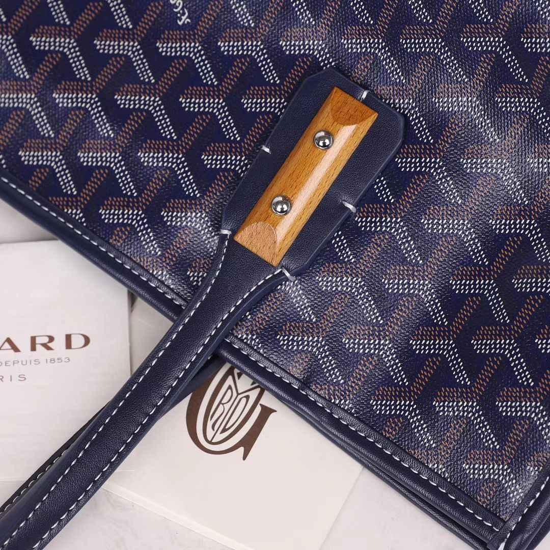 ゴヤール goyard ゴマルキーズ　トートバッグ　PVC×カーフ マリンブルー ショルダーバッグ　ハンドバッグ G2020692