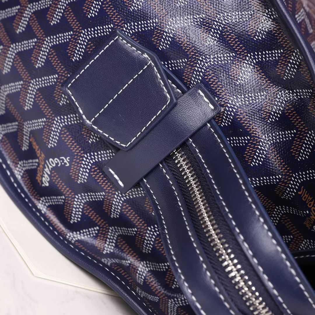ゴヤール goyard ゴマルキーズ　トートバッグ　PVC×カーフ マリンブルー ショルダーバッグ　ハンドバッグ G2020692