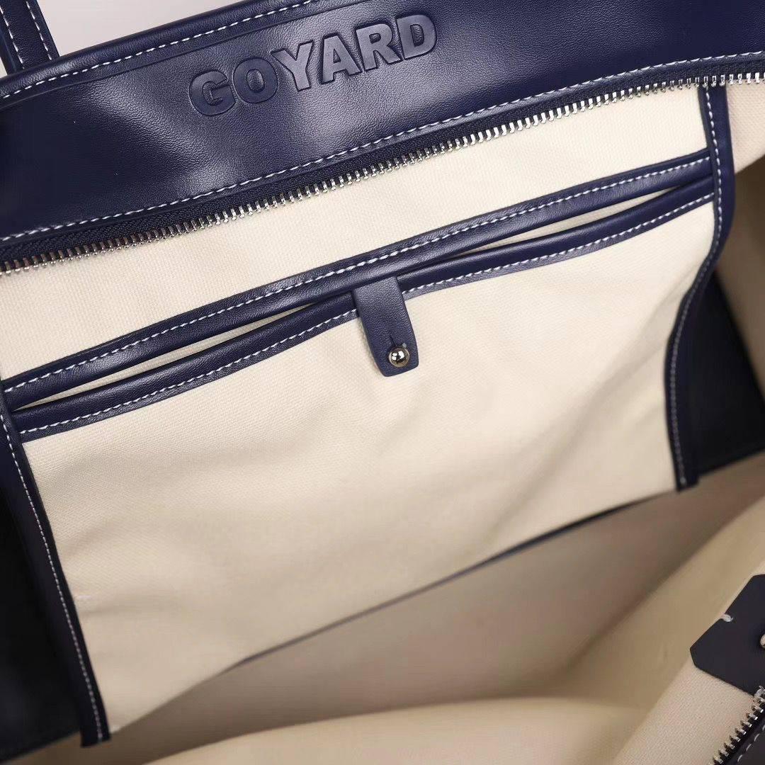 ゴヤール goyard ゴマルキーズ　トートバッグ　PVC×カーフ マリンブルー ショルダーバッグ　ハンドバッグ G2020692