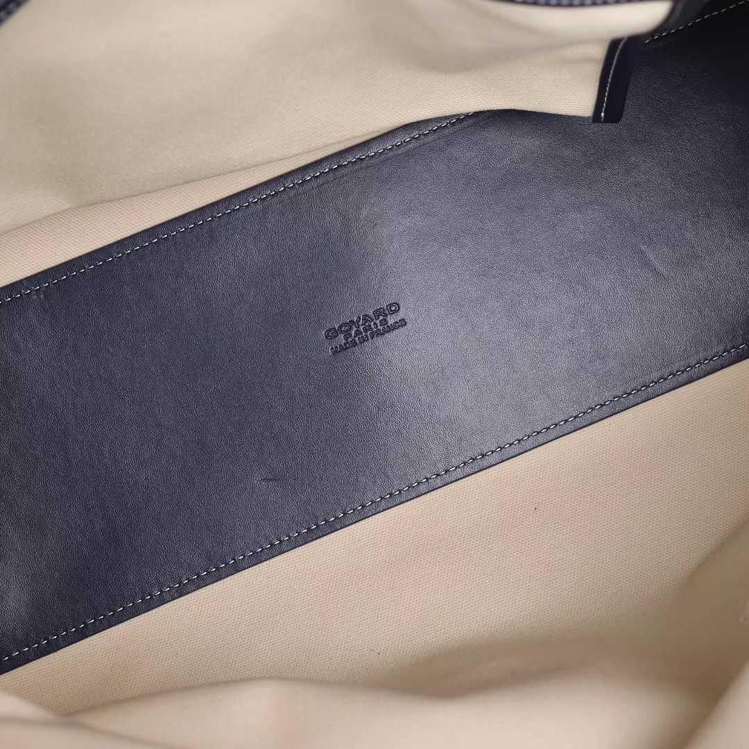 ゴヤール goyard ゴマルキーズ　トートバッグ　PVC×カーフ マリンブルー ショルダーバッグ　ハンドバッグ G2020692