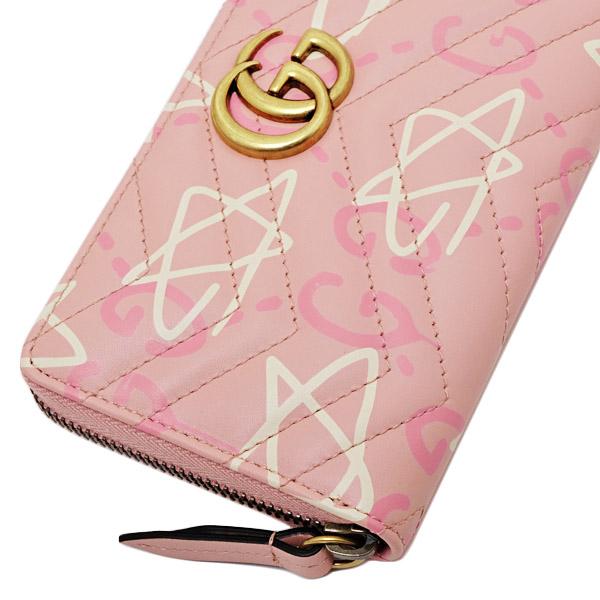 グッチ  GUCCI ゴースト GHOST GGマーモント キルティング レザー ウォレット ラウンドファスナー 長財布 ピンク [レディース] 448087 DSSCJ 5966