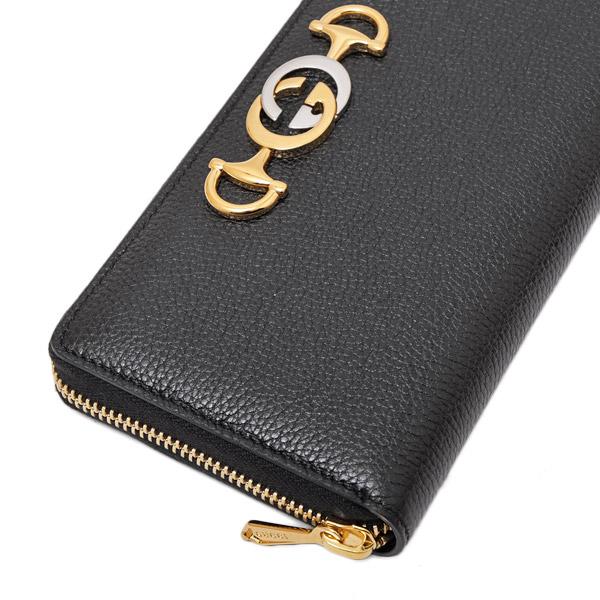 グッチ GUCCI ズゥミ レザー ラウンドファスナー ウォレット 長財布 ブラック [レディース] 570661 1B90X 1000