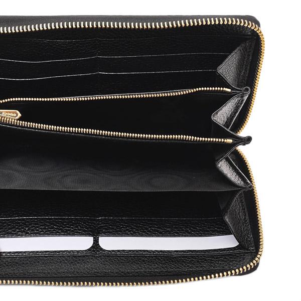 グッチ GUCCI ズゥミ レザー ラウンドファスナー ウォレット 長財布 ブラック [レディース] 570661 1B90X 1000