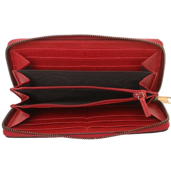 グッチ GUCCI グッチプリント レザー ラウンドファスナー長財布 ロゴ×レッド [レディース] 496317 0GDAT 6461