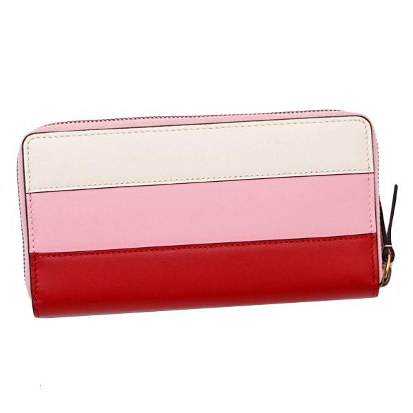 グッチ GUCCI クイーンマーガレット レザー ウォレット ラウンドファスナー 長財布 レッド×アイボリー×ピンク [レディース] 476069 DYWPT 8057