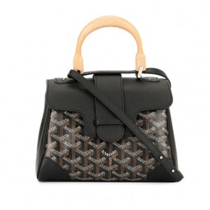 ゴヤール  サイゴン ミニ ハンドバッグ 2WAY ショルダー 黒 レア ヘリンボーン レディース GOYARD SAIGON MINI G2020676