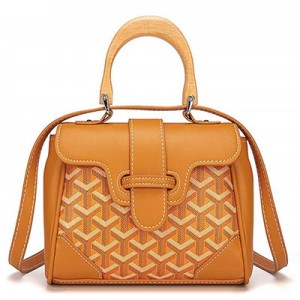 ゴヤール  サイゴン ミニ ハンドバッグ 2WAY ショルダー 黄 レア ヘリンボーン レディース GOYARD SAIGON MINI G2020679