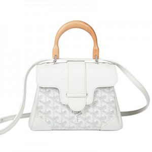 ゴヤール  サイゴン ミニ ハンドバッグ 2WAY ショルダー 白 レア ヘリンボーン レディース GOYARD SAIGON MINI G2020682