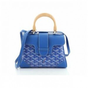 ゴヤール  サイゴン ミニ ハンドバッグ 2WAY ショルダー 青 レア ヘリンボーン レディース GOYARD SAIGON MINI G2020683