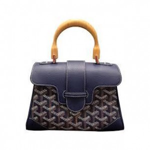 ゴヤール  サイゴン ミニ ハンドバッグ 2WAY ショルダー ダークブルー レア ヘリンボーン レディース GOYARD SAIGON MINI G20206...