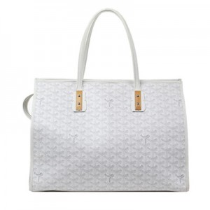 ゴヤール goyard ゴマルキーズ　トートバッグ　PVC×カーフ　白　ショルダーバッグ　ハンドバッグ G2020687