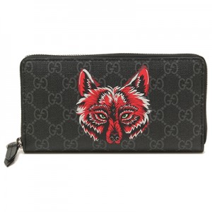 グッチ  GUCCI   M ベスチアリー ベスチアリィ フォックス キツネ 狐 アニマルプリント ラウンドファスナー メンズ 長財布  451273 91MAN 9789​