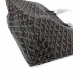 ゴヤールGOYARD   サンルイPM ヘリンボーン柄　 トートバッグ キャンバス レザー 綿、麻 ブラック レディース G2020668
