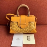 ゴヤール  サイゴン ミニ ハンドバッグ 2WAY ショルダー 黄 レア ヘリンボーン レディース GOYARD SAIGON MINI G2020679