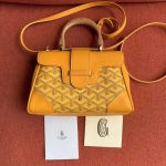 ゴヤール  サイゴン ミニ ハンドバッグ 2WAY ショルダー 黄 レア ヘリンボーン レディース GOYARD SAIGON MINI G2020679