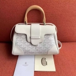 ゴヤール  サイゴン ミニ ハンドバッグ 2WAY ショルダー 白 レア ヘリンボーン レディース GOYARD SAIGON MINI G2020682