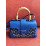 ゴヤール  サイゴン ミニ ハンドバッグ 2WAY ショルダー 青 レア ヘリンボーン レディース GOYARD SAIGON MINI G2020683
