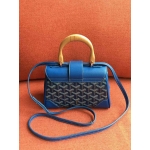 ゴヤール  サイゴン ミニ ハンドバッグ 2WAY ショルダー 青 レア ヘリンボーン レディース GOYARD SAIGON MINI G2020683