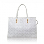 ゴヤール goyard ゴマルキーズ　トートバッグ　PVC×カーフ　白　ショルダーバッグ　ハンドバッグ G2020687