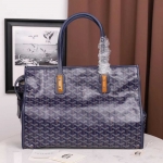 ゴヤール goyard ゴマルキーズ　トートバッグ　PVC×カーフ マリンブルー ショルダーバッグ　ハンドバッグ G2020692