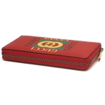 グッチ GUCCI グッチプリント レザー ラウンドファスナー長財布 ロゴ×レッド [レディース] 496317 0GDAT 6461