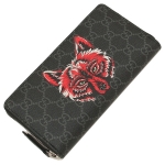 グッチ  GUCCI   M ベスチアリー ベスチアリィ フォックス キツネ 狐 アニマルプリント ラウンドファスナー メンズ 長財布  451273 91MAN 9789​
