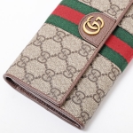 グッチ GUCCI ディズニーコラボ GGスプリームキャンバス ウェブライン ウォレット 長財布 ブラウン×エボニー [レディース] 557803 9U8KT 8748 
