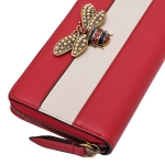 グッチ GUCCI クイーンマーガレット レザー ウォレット ラウンドファスナー 長財布 レッド×アイボリー [レディース] 476069 DYWQT 8225