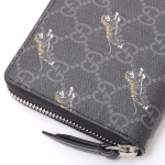 グッチ GUCCI タイガー プリント GGスプリーム ラウンドファスナー 長財布 ブラック×グレー [メンズ] 575135 G2BAN 1087