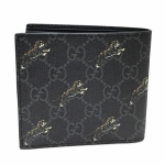 グッチ GUCCI GGスプリーム タイガープリント ウォレット 折財布 小銭入れなし ブラック×グレー [メンズ] 575133 G2BAN 1087