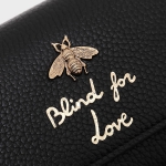グッチGUCCI   Beeパーツ レザー 二つ折り長財布 レディース 454070 A7M0T 1000