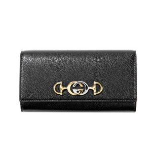 グッチ GUCCI ズゥミ レザー コンチネンタルウォレット 長財布 ブラック [レディース] 573612 1B90X 1000
