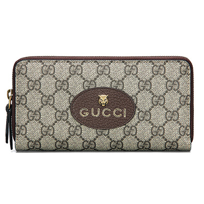 グッチ GUCCI ネオヴィンテージ GGスプリーム ウォレット ラウンドファスナー 長財布 ベージュ×エボニー [メンズ] 473953 K9GOT 8861 