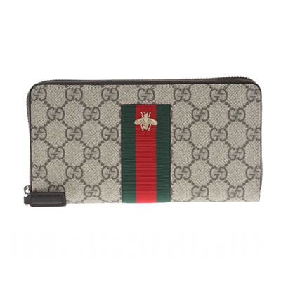 グッチ GUCCI GGスプリーム☆ビー刺しゅう入り*ラウンドジップ長財布 408831 KLQCN 8461