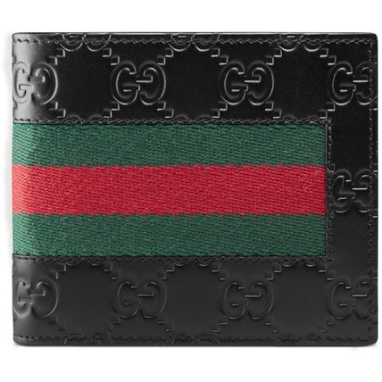 グッチGUCCI  シグネチャー ウェブ 二つ折り財布 408827 CWCLN 1060