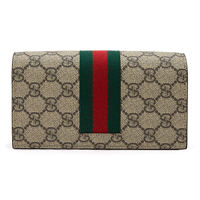グッチ  GUCCI/ウェブ付き GGスプリーム 二つ折り長財布 408836 KHN4N 9791