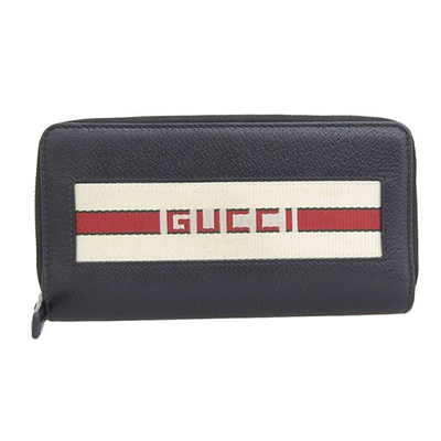 グッチGUCCI  財布 ラウンドファスナー財布 レザー ブラック シルバー金具 459138 CWGRN 1094