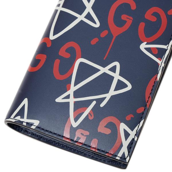 グッチ GUCCI ゴースト GHOST 二つ折 小銭入付長財布 ブルー基調 [メンズ] 448466 DS1AT 4179