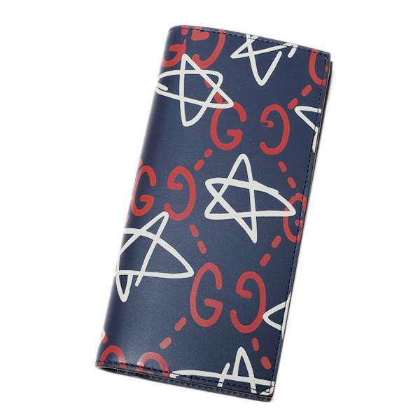 グッチ GUCCI ゴースト GHOST 二つ折 小銭入付長財布 ブルー基調 [メンズ] 448466 DS1AT 4179