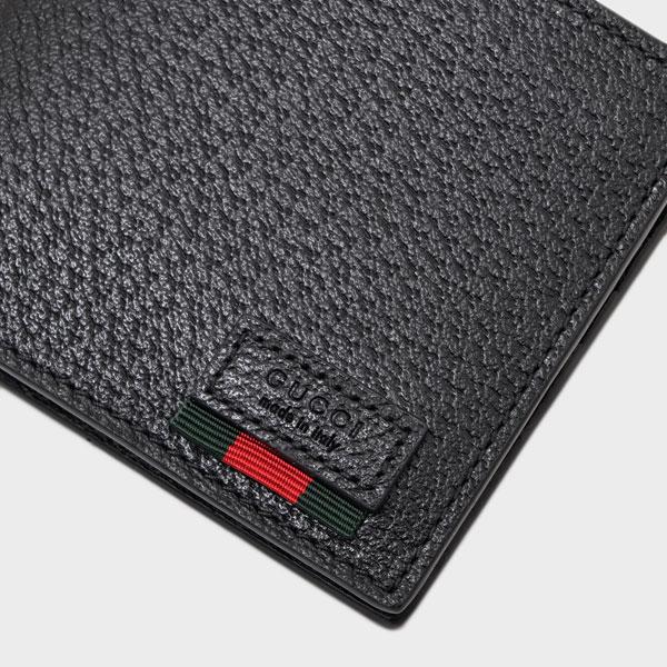 グッチ GUCCI レザー ウォレット 折財布 [小銭入れなし] ブラック [メンズ] 428749 DJ21T 1060