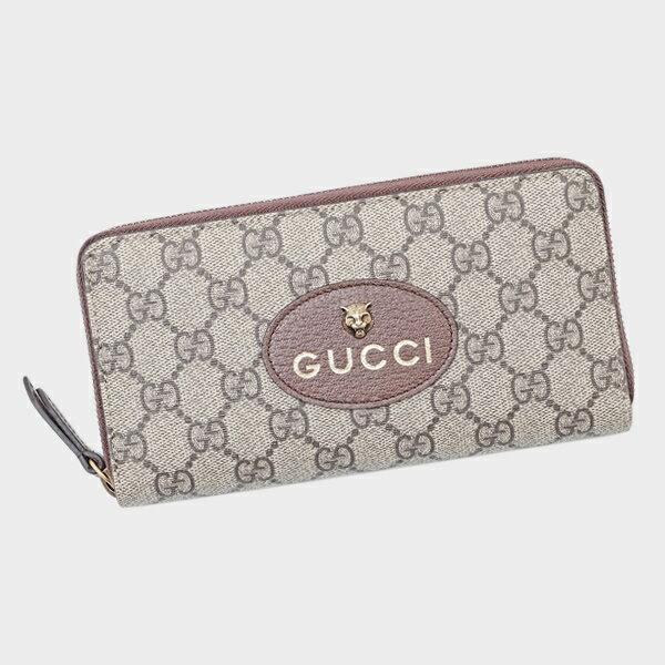 グッチ GUCCI ネオヴィンテージ GGスプリーム ウォレット ラウンドファスナー 長財布 ベージュ×エボニー [メンズ] 473953 K9GOT 8861 