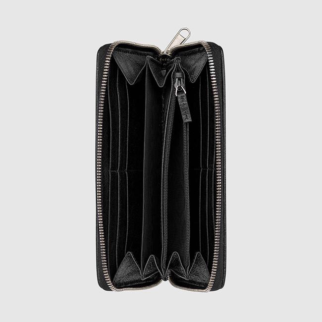 グッチ GUCCI シンプル メタルロゴ レザーメンズ長財布 / ブラック 575988 1GZ0X 1000
